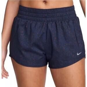 Nike Women's Midnight Navy One Dri-Fit Mid-Rise 3” Brief-Lined Shorts Size S